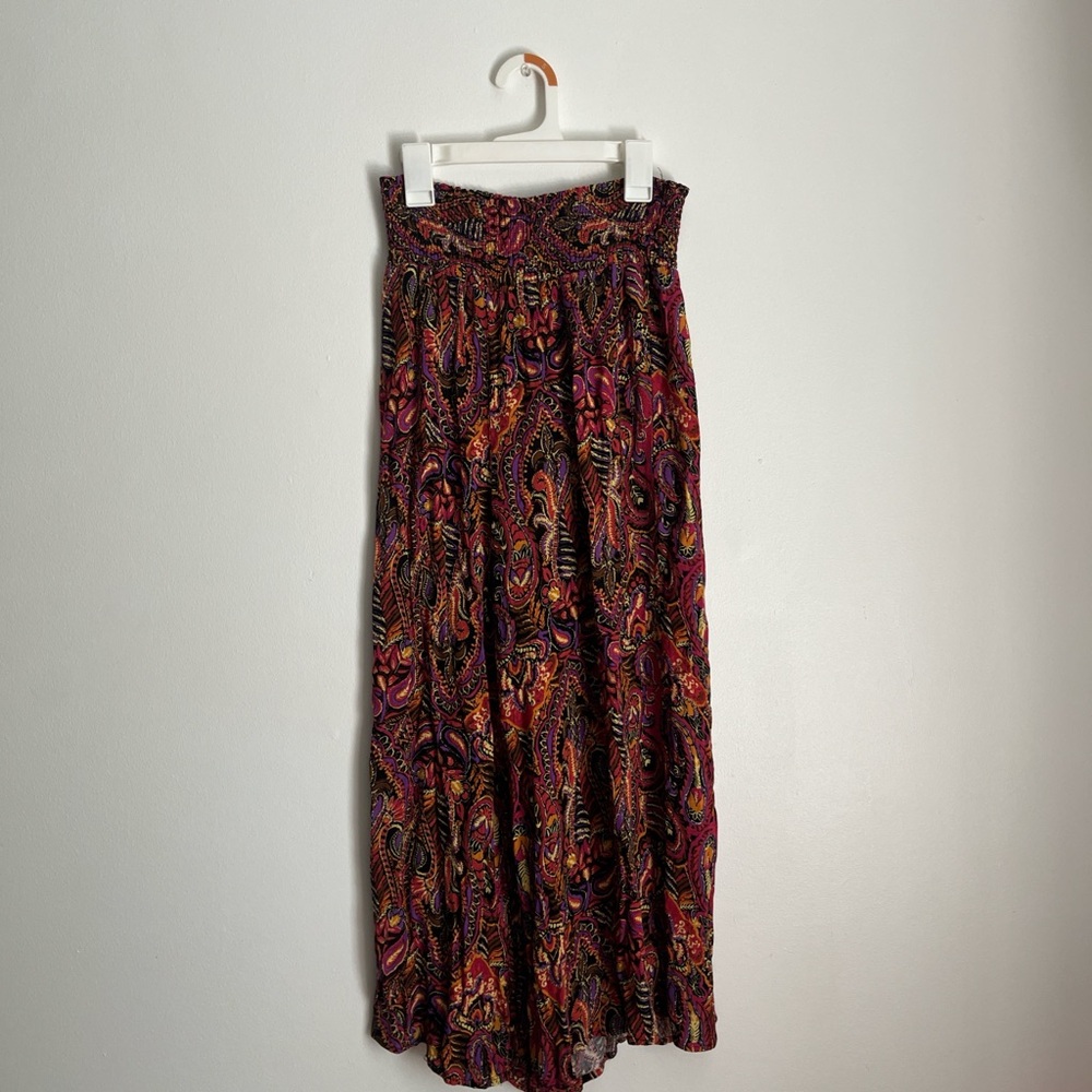 Cynthia Rowley A-line Maxi Skirt in Brown and Orange